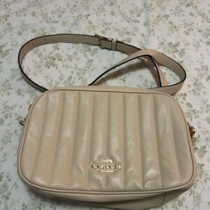 Coach Beige Quilted Crossbody Bag